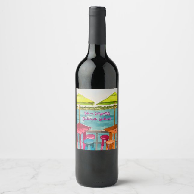 Key West Vibes Bachelorette Weekend Wine Label (Front)