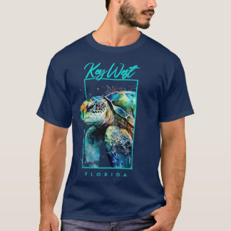 Key WestWatercolor Sea Turtle Portrait T-Shirt
