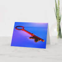 KEY WITH BLUE BACKGROUND