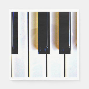 Keyboard, black and white keys napkin