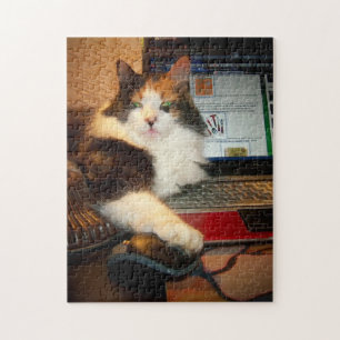 Keyboard Calico Kitty Jigsaw Puzzle