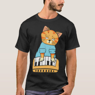Keyboard Cat Meme Music Cat Gift Funny DJ T-Shirt