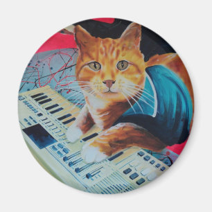 Keyboard Cat Painting Gear Magnet