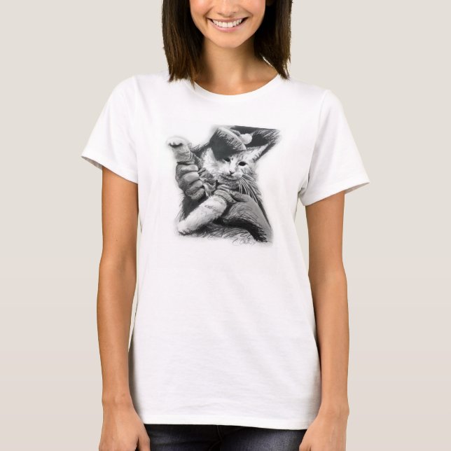 Keyboard Cat Pencil Drawing Shirt (Front)