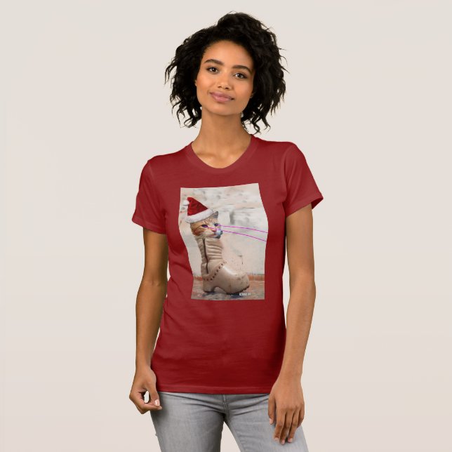 Keyboard Cat SANTA IN SHOE t-shirt (Front Full)