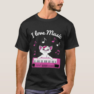 Keyboard Cat Shirt Cute Kitten Piano Player Presen