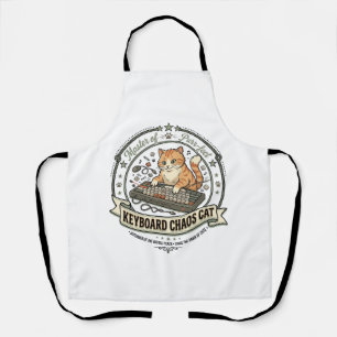 Keyboard Chaos Cat Keyboard Chaos Cat Vintage Vect Apron