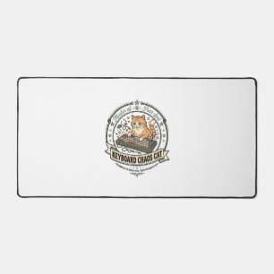 Keyboard Chaos Cat Keyboard Chaos Cat Vintage Vect Desk Mat