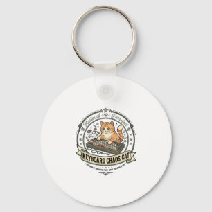 Keyboard Chaos Cat Keyboard Chaos Cat Vintage Vect Key Ring