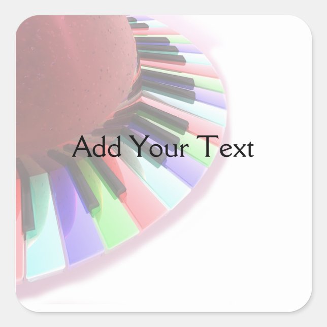 Keyboard Chaos Faded on White Square Sticker (Front)