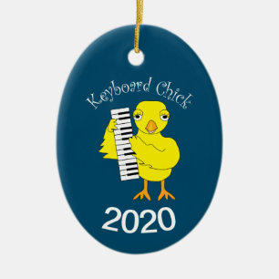 Keyboard Chick Text Ceramic Tree Decoration