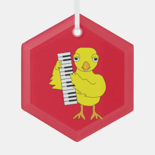 Keyboard Chick Text Glass Tree Decoration