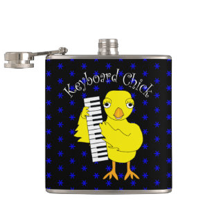 Keyboard Chick Text Hip Flask