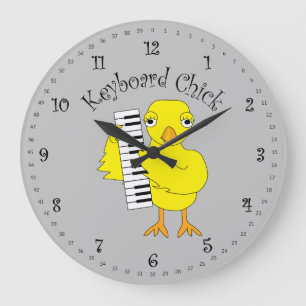 Keyboard Chick Text Large Clock
