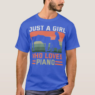 Keyboard Composer I Love Piano Heart Music Girl Pi T-Shirt