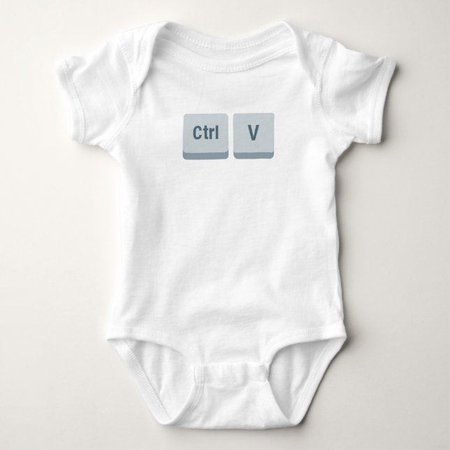 keyboard copy paste matching dad baby ctrl v bodysuit (Front)