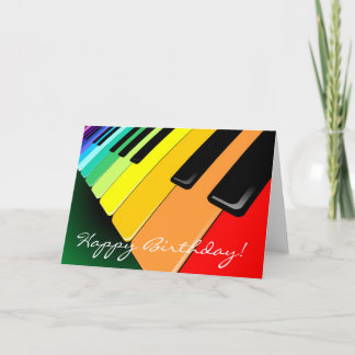 Keyboard Music Party Colours Card