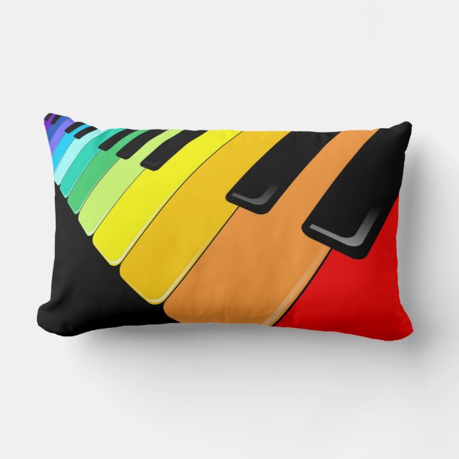 Keyboard Music Party Colours Lumbar Cushion (Front)