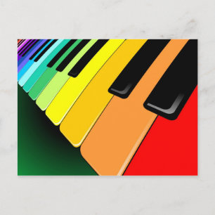 Keyboard Music Party Colours Postcard