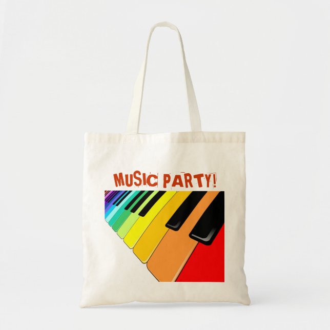 Keyboard Music Party Colours Tote Bag (Front)