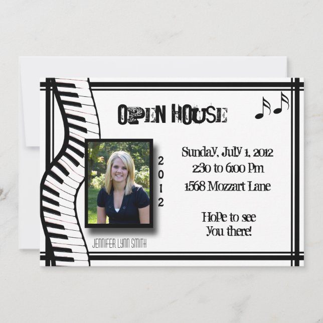 Keyboard Open House Invitation (Front)