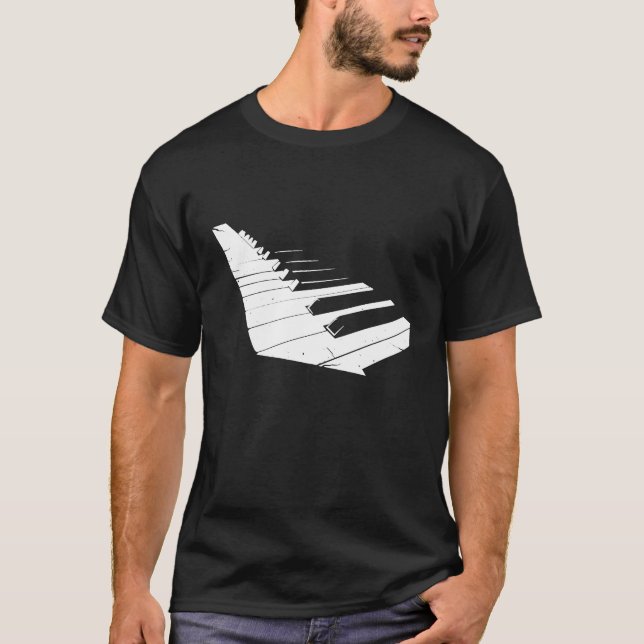 Keyboard Pianist Funny Musician Piano Music Gift P T-Shirt (Front)