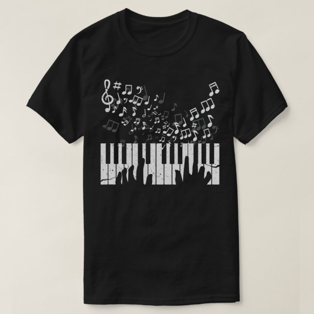Keyboard Pianist Musician Piano Keys Gift  T-Shirt (Design Front)