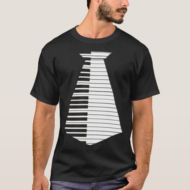 Keyboard pianist piano tie musician T-Shirt (Front)