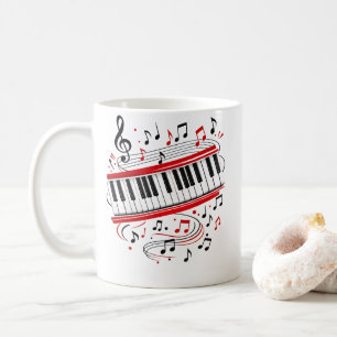 Keyboard Piano Art "Keyboard Notes" Musicians Coffee Mug