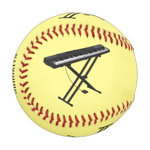 Keyboard piano cartoon illustration baseball