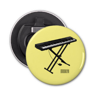 Keyboard piano cartoon illustration bottle opener