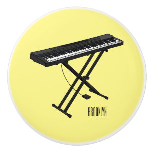 Keyboard piano cartoon illustration ceramic knob