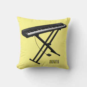 Keyboard piano cartoon illustration cushion