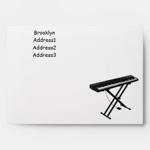 Keyboard piano cartoon illustration envelope