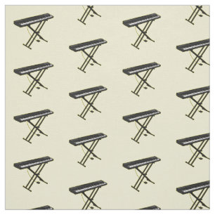 Keyboard piano cartoon illustration fabric