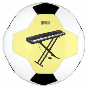 Keyboard piano cartoon illustration football