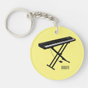 Keyboard piano cartoon illustration key ring
