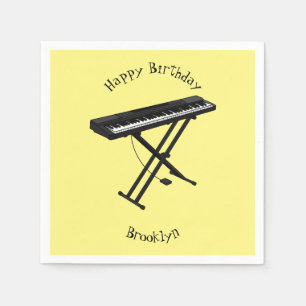 Keyboard piano cartoon illustration napkin