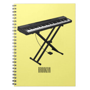 Keyboard piano cartoon illustration notebook