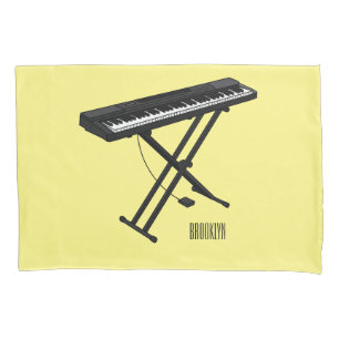 Keyboard piano cartoon illustration pillowcase