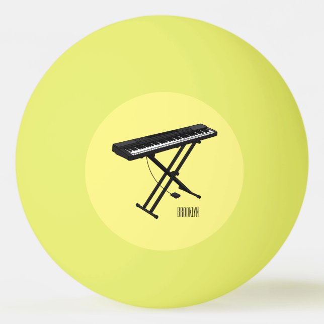 Keyboard piano cartoon illustration ping pong ball (Front)