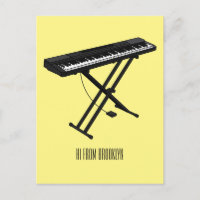 Keyboard piano cartoon illustration