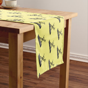 Keyboard piano cartoon illustration short table runner