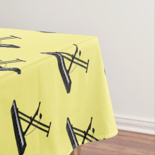 Keyboard piano cartoon illustration tablecloth