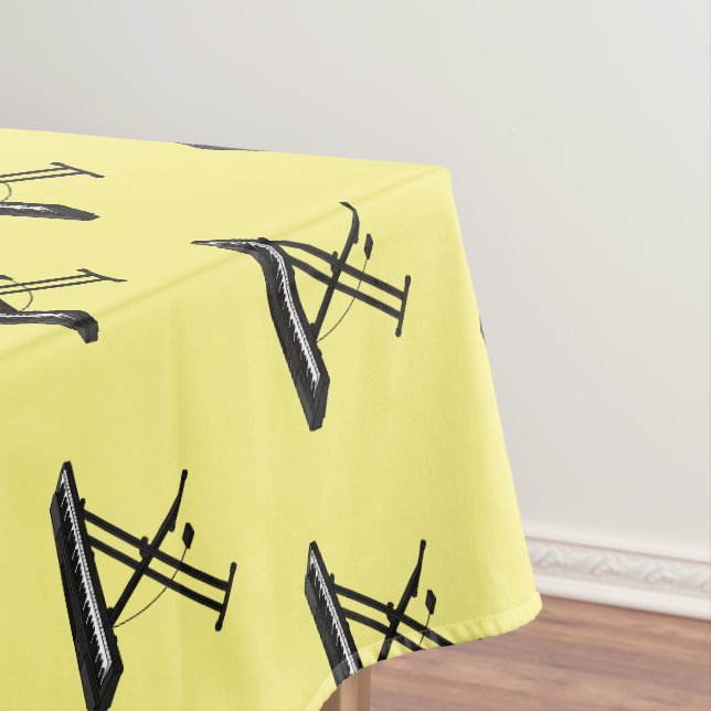 Keyboard piano cartoon illustration tablecloth (In Situ)