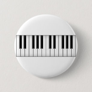 Keyboard / Piano Keys: 6 Cm Round Badge