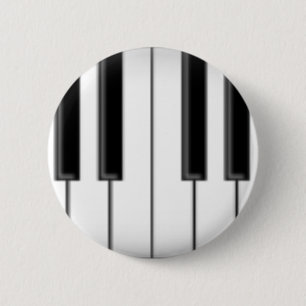 Keyboard / Piano Keys: 6 Cm Round Badge