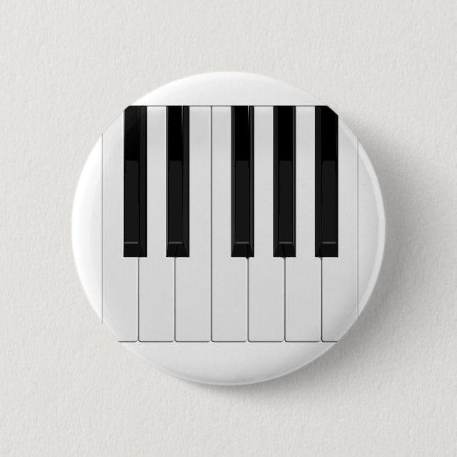 Keyboard / Piano Keys: 6 Cm Round Badge (Front)