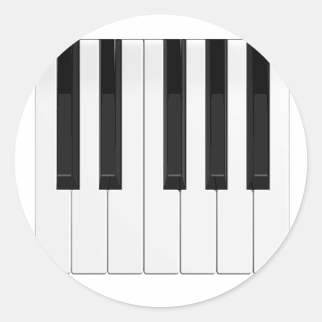 Keyboard / Piano Keys: Classic Round Sticker (Front)