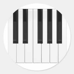 Keyboard / Piano Keys: Classic Round Sticker
